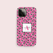 Padrão de Impressão de Leopardo Rosa Monograma Per
