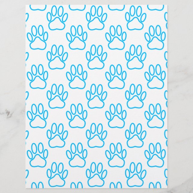 Padrão de impressão de pata de cachorro em neon az (Frente)