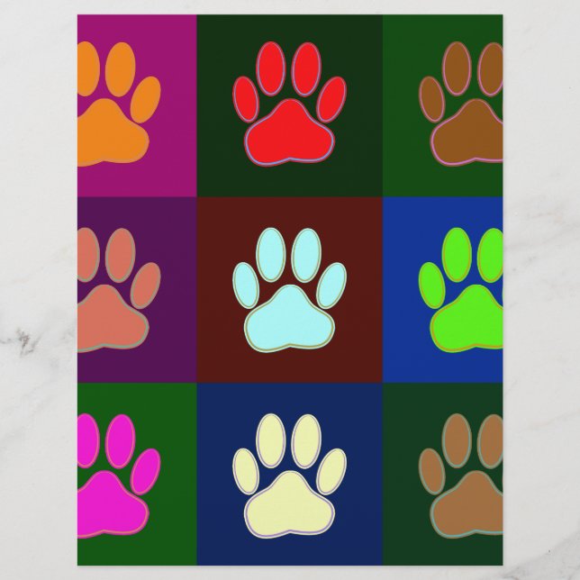 Padrão de Impressão de Pata de Cachorro Multicolor (Frente)