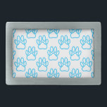 Padrão de Impressão de Pata Neon Azul<br><div class="desc">Um padrão de pata de cachorro imprime em cor azul. Design de estilo de desenho animado original.</div>