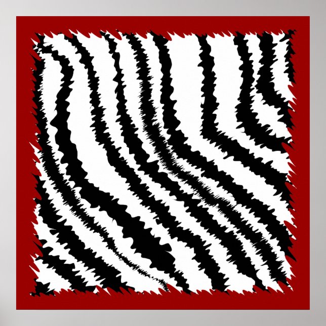 Padrão de Impressão de Zebra Negra em Vermelho Pro (Frente)