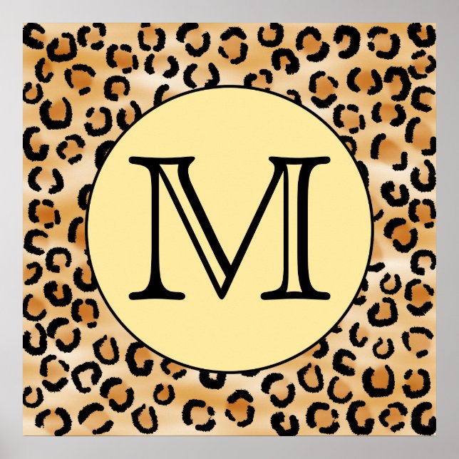 Padrão de Impressão do Leopardo Monograma Personal (Frente)