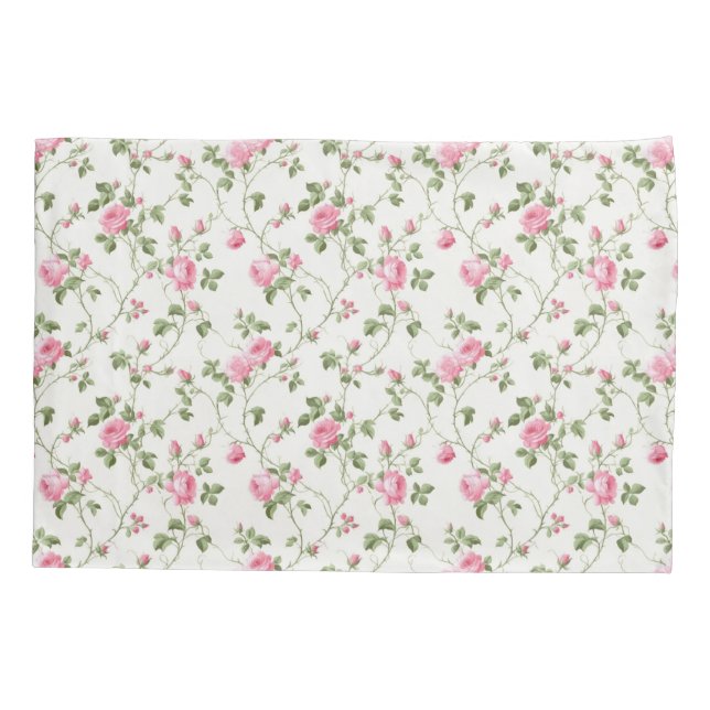 Padrão de Jardim de Algodão Rosa Floral (Verso)