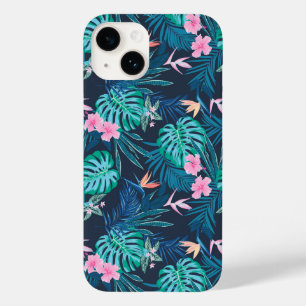 Padrão de Jardim de Flor Tropical Azul