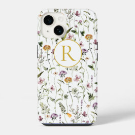 Padrão de Jardim de Flores Silvestres Monograma Pe