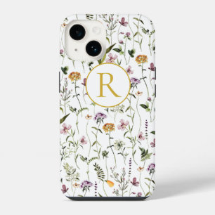 Padrão de Jardim de Flores Silvestres Monograma Pe