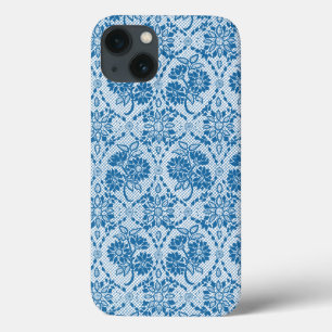 Padrão de Lace Faux Floral Azul do Indigo Personal