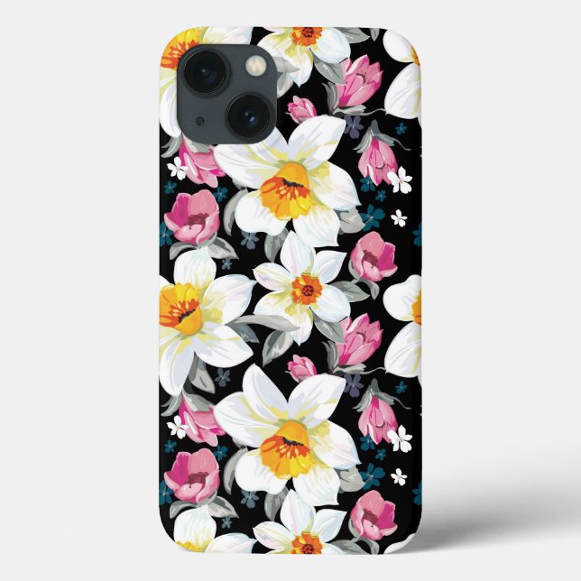 Padrão de legância com flores narciso (Verso)