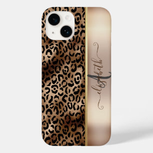 Padrão de Leopardo Preto Bronze Monograma