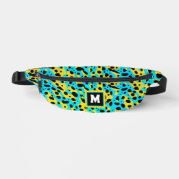 Padrão de leopardo turquesa abstrato legal Monogra