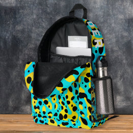 Padrão de leopardo turquesa Chic e Moderno e Nome