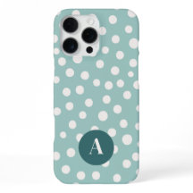 Padrão de Letras Monogramadas com Pontos Turquesa 