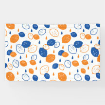Padrão de limão azul e laranja, com Frutas empinad