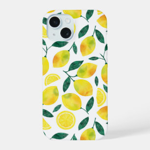 Padrão de Limão de Aquarela Amarela