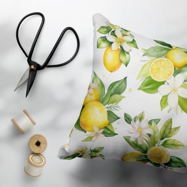 Padrão de limão, flores de limão, folhas, citrinos (Criador carregado)