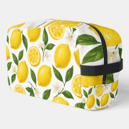 Padrão de Limão Fresco com Folhas e Flores