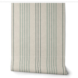 Padrão de Listra de Ticking em Verde Sage Clássico