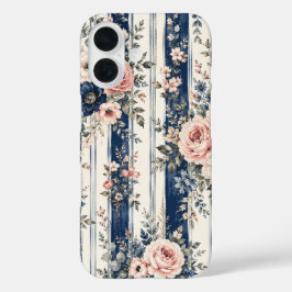 Padrão de Listra Floral Azul Água Design