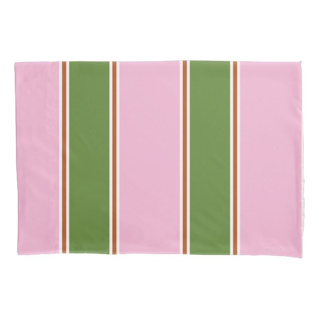Padrão de Listra Verde Rosa Retro (Frente)