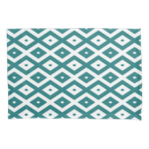 Padrão de losango branco e teal