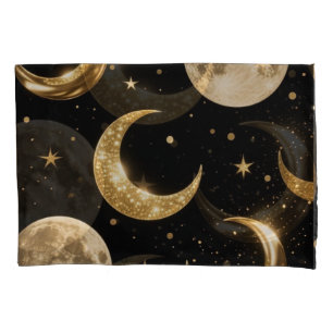Padrão de luas metálicas do ouro,Luxe Celestial