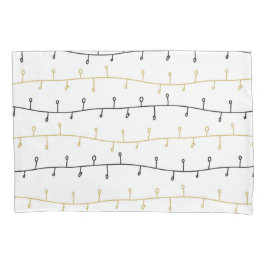 Padrão de Luzes de Natal Modernas Preto Dourado