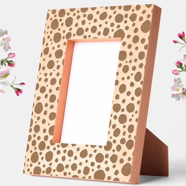 Padrão de manchas divertidas de dálmata (Dalmatian spots modern abstract etched wooden photo frame)
