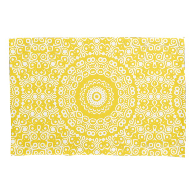 Padrão de Mandala Amarelo Dourado (Frente-Esquerda)
