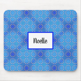 Padrão de Mandala Azul Nome do Boho Mousepad