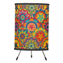 Padrão de Mandala Colorida Retroativa Funky