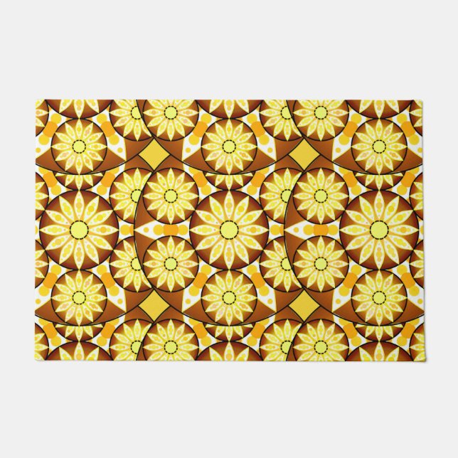 Padrão de mandala, tapete de entrada em tons de ma (Frente)