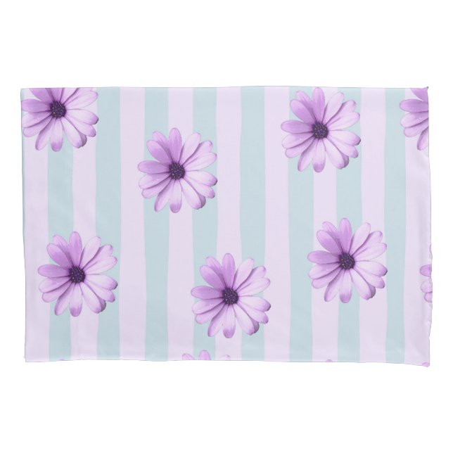 padrão de margarida listrada de azul e roxo (Frente-Esquerda)