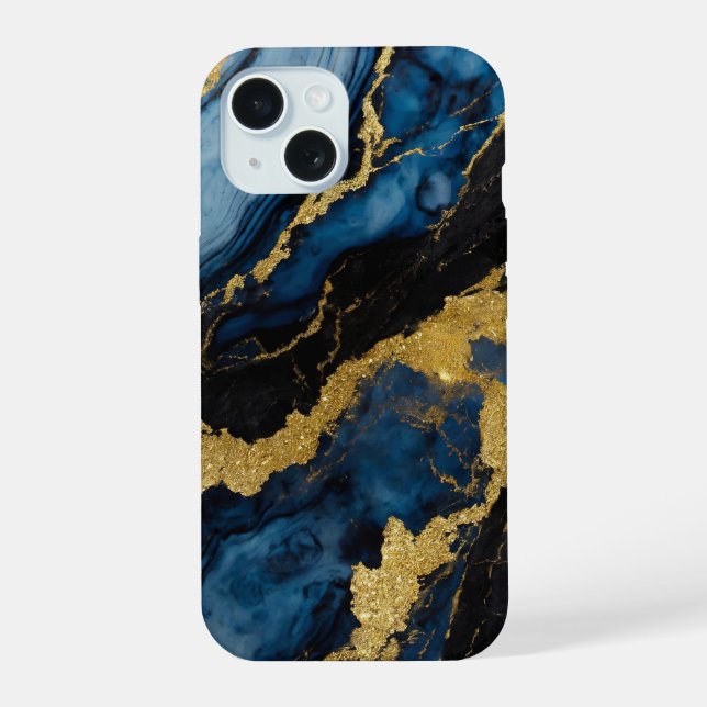 Padrão de Mármore Azul com Ouro (Verso)