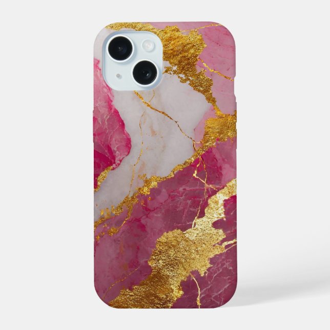 Padrão de mármore rosa com Dourado (Verso)