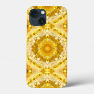 Padrão de Medalhão no Padrão de Batik Amarelo de M