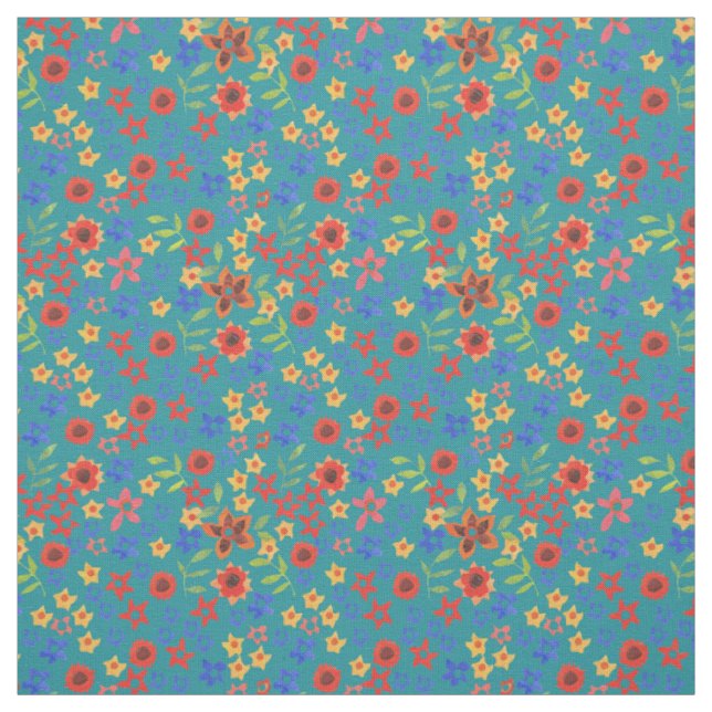 Padrão de Miniimpressão Floral Brilhante em Tecido (Modelo)