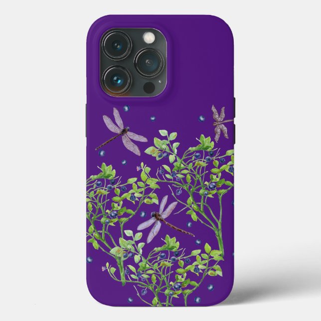 Padrão de mirtilo com libélulas (Verso)