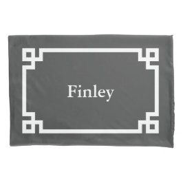 Padrão de Monograma da Chave Grega da Cinza do Car