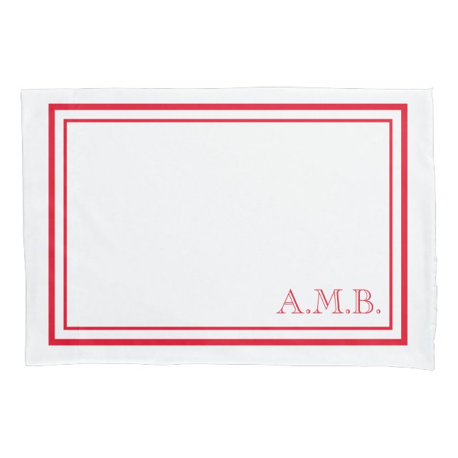 Padrão de Monograma Vermelho Clássico Personalizad (Frente)