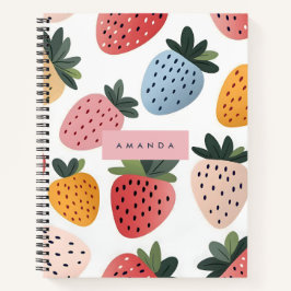 Padrão de morango de Fruta branca personalizado