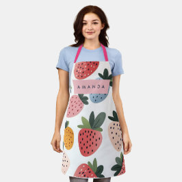 Padrão de morango de Fruta branca personalizado