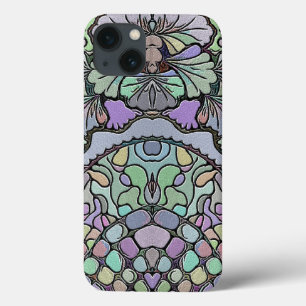 Padrão de mosaico de pansos abstrato púrpura flora