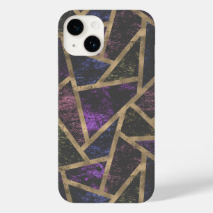 Padrão de mosaico roxo e ouro