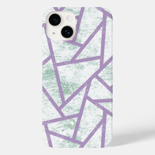 Padrão de mosaico verde-lavanda e claro (Verso)