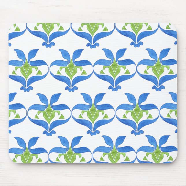 Padrão de Mousepad Azul, Verde, Branco (Frente)
