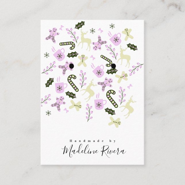 Padrão de Natal Artisan Ouvindo Cartões (Frente)