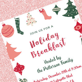 Padrão de Natal do Convite para Café da Manhã de N