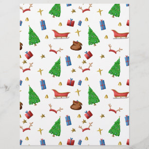 Padrão de Natal em álbum de recortes branco e pret