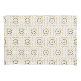 Padrão de Natal Veado e Coroa Amarelo Creme