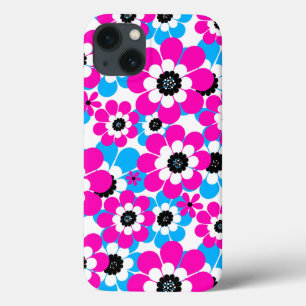 Padrão de néon brilhante floral creme brilhante e